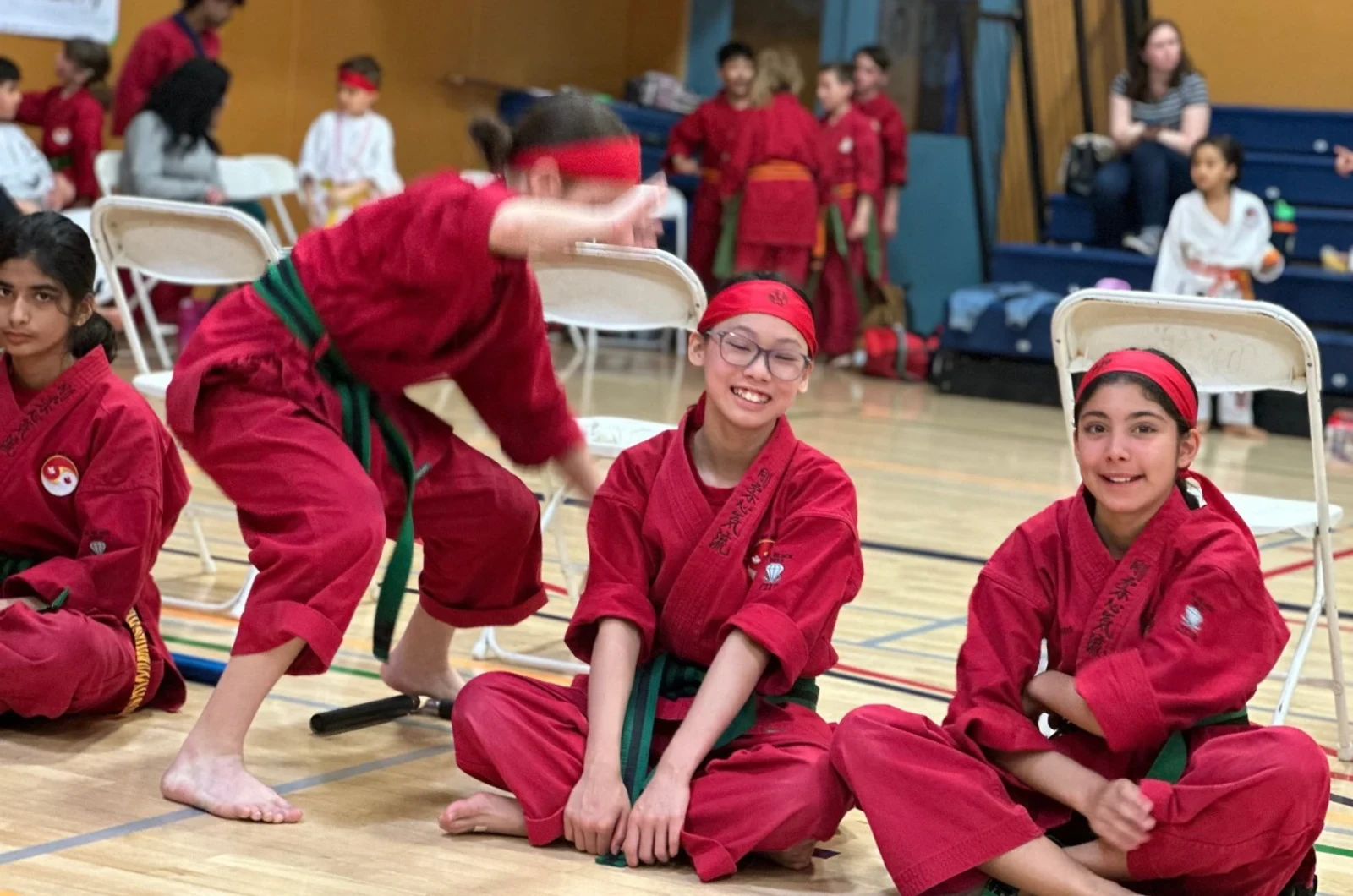 Child building confidence in martial arts